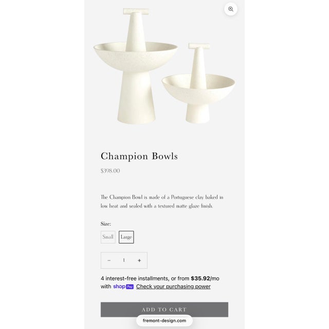 Champion Bowl in Ivory by Studio a (Global Views) For Sale - Image 9 of 9