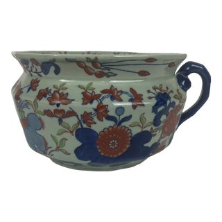 1930s Large Ironstone Pot in Imari Colors For Sale