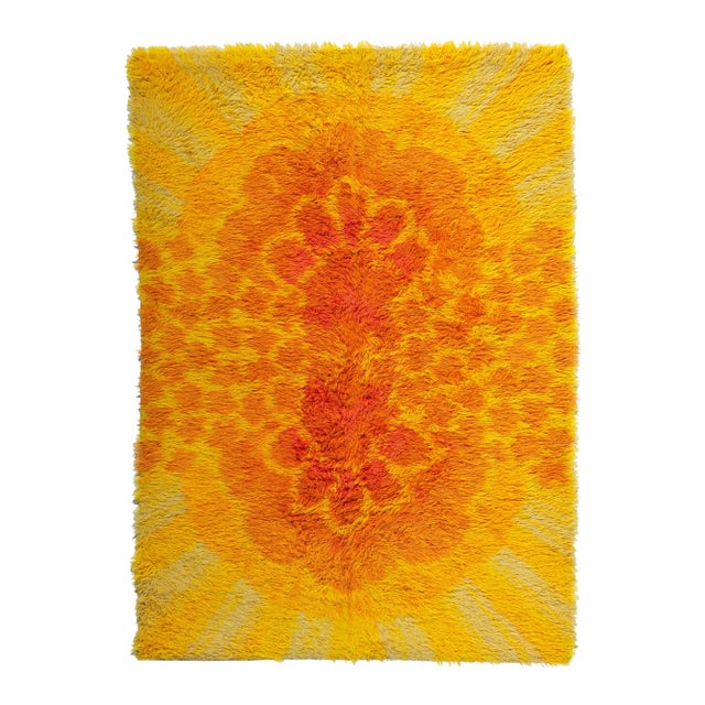 Vintage Danish Rya Rug - 04'06 X 06'04 For Sale