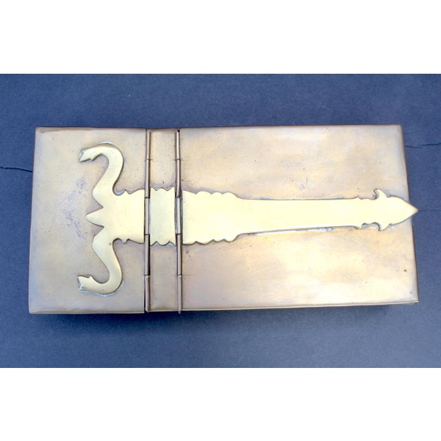 Rare Brass Dutch-Style Inkstand Treasury Circa 18th Century For Sale - Image 10 of 15