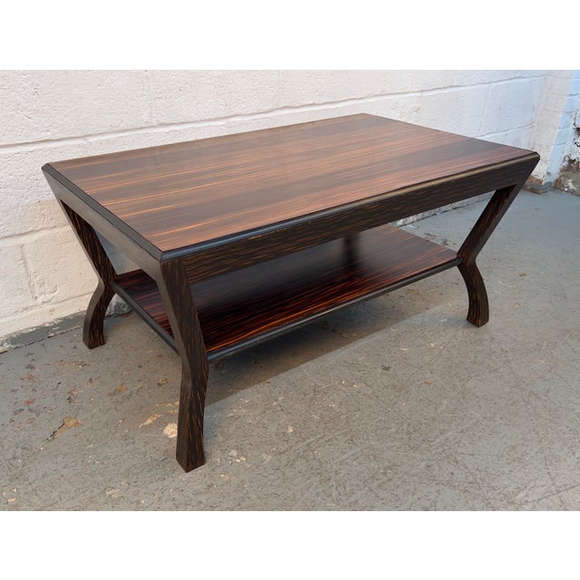 Vintage Modern Macassar Ebony Coffee Table With Sculptural Base For Sale - Image 4 of 13