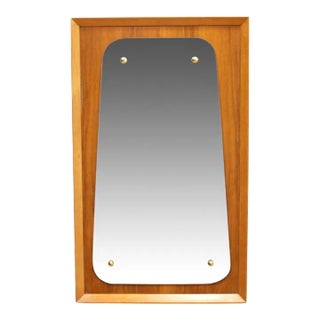 Mid Century Wall Mirror in Mahogany For Sale