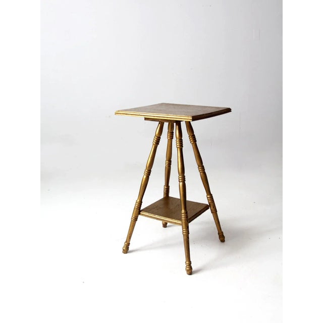 Gold Antique Painted Side Table For Sale - Image 8 of 13