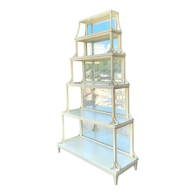 Vintage Charlotte Moss Regency Mirror Back Etagere For Sale