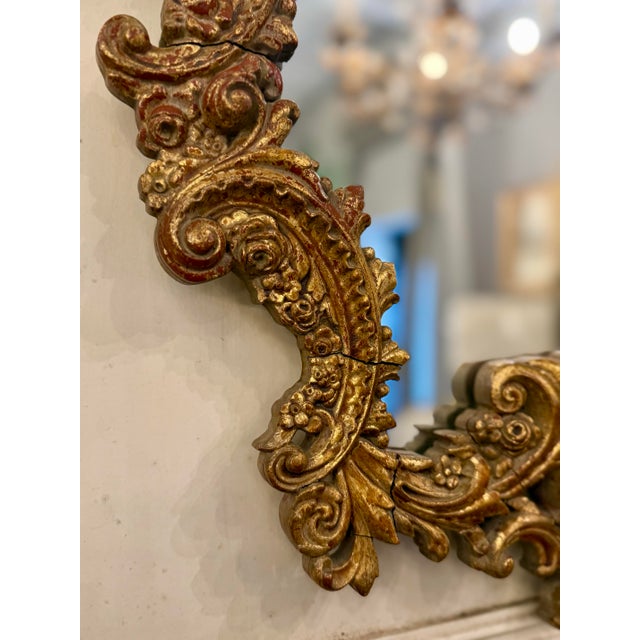 Gold Antique French Scrolled Gilt Mirror For Sale - Image 8 of 11