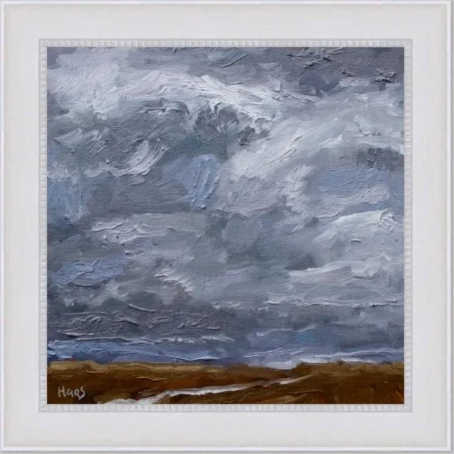 Quiet Places & Desertscapes — Storm Over Nevada Desert Original oil painting by Haas, 8 x 8 unframed linen panel, signed....