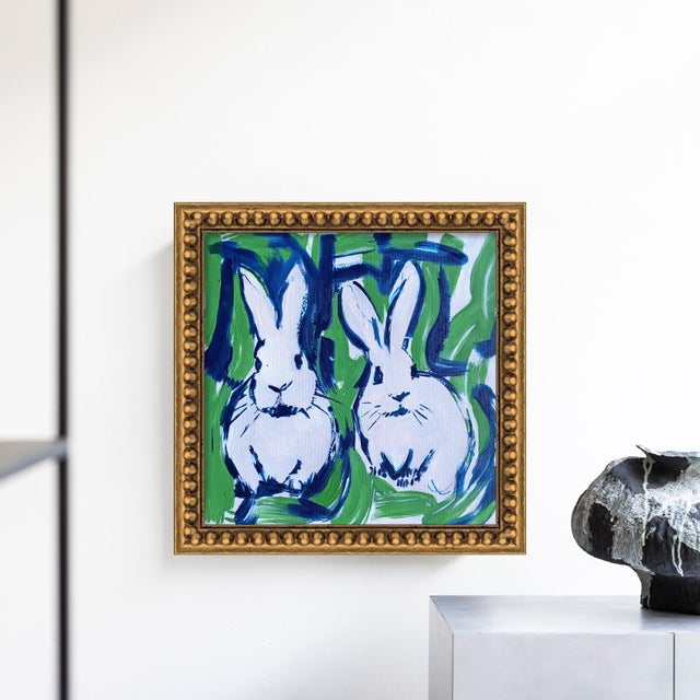 Original Bunny Painting – Hand Painted Acrylic Framed Rabbit Art by Tatiana Duperault For Sale In West Palm - Image 6 of 6