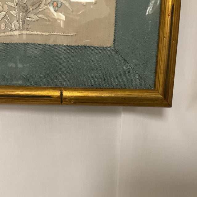 Wood Antique Japanese Embroidered Silk Panels-Opposites For Sale - Image 7 of 18