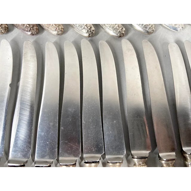 French Mid 19th Century French Silver Knife Set - Complete 34-Piece Collection For Sale - Image 3 of 12