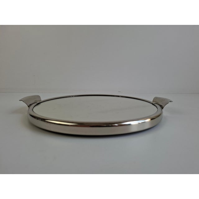 Czechoslovak Art Deco Functionalist Chrome and Mirrored Serving Tray, 1930s For Sale - Image 14 of 16
