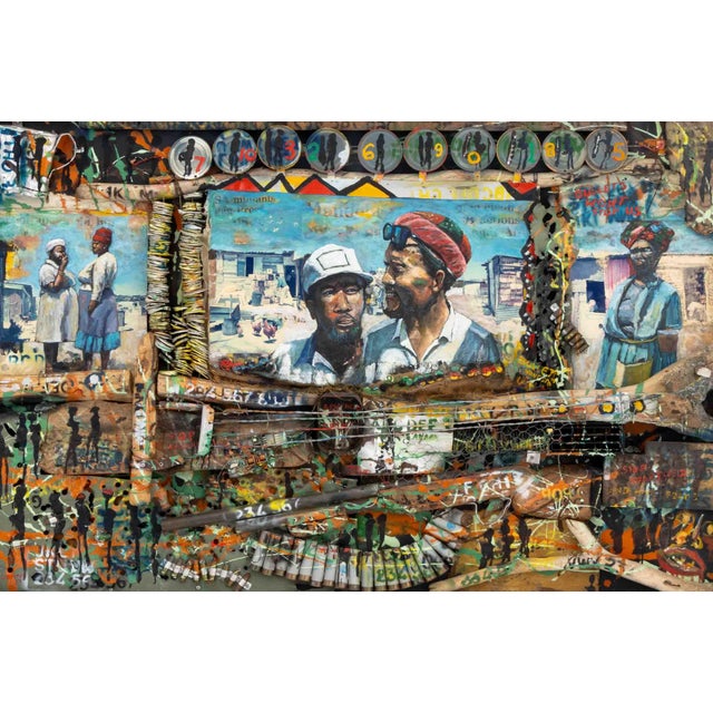 Willie Bester (South African, b. 1956), "Township Life", Mixed Media Collage on Panel, 1993, signed "W. Bester" and dated...