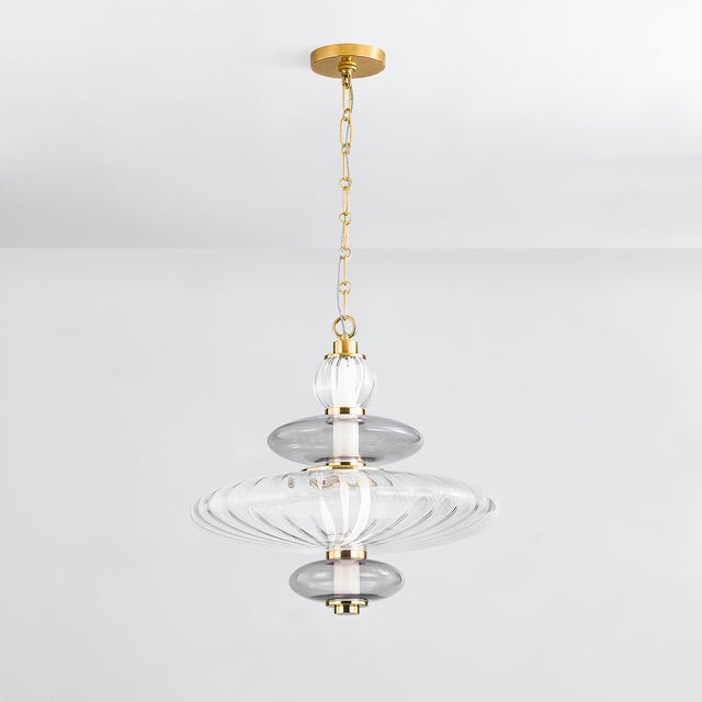 Traditional Hudson Valley Lighting Williams 19 in. 1 Light Pendant in Aged Brass Finish For Sale - Image 3 of 6