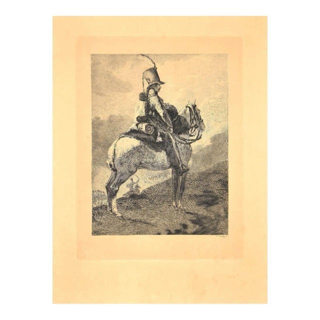 Charles Coutry, The Sentinel, Etching, Late 19th Century For Sale