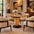 Striking 1980s Italian-designed pedestal game table blending Postmodern flair with Art Deco influences. This piece...