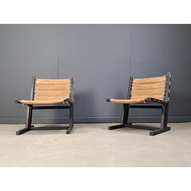 Black Canvas & Rope Lounge Chairs from Casala, West Germany, 1970s, Set of 2 For Sale - Image 8 of 13