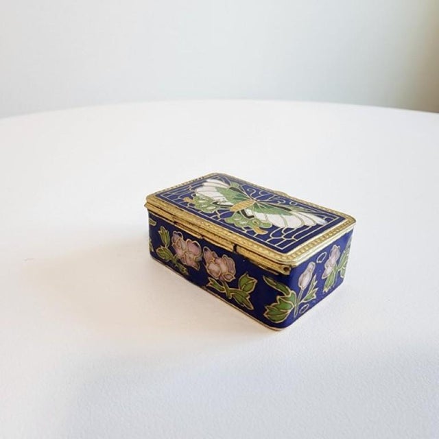 Mid-20th Century Japanese Ginbari Cloisonné Enamel "Papilio" Box For Sale - Image 15 of 17