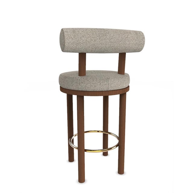 Collector Modern Moca Bar Upholstered in Safire 4 Fabric and Smoked Oak by Studio Rig For Sale - Image 4 of 7