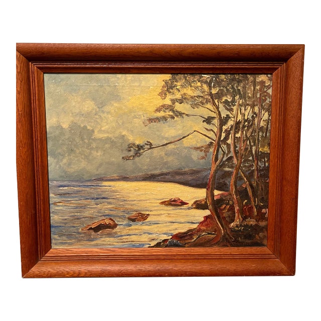 Henry Oden 1952 Oil on Canvas Landscape Signed For Sale