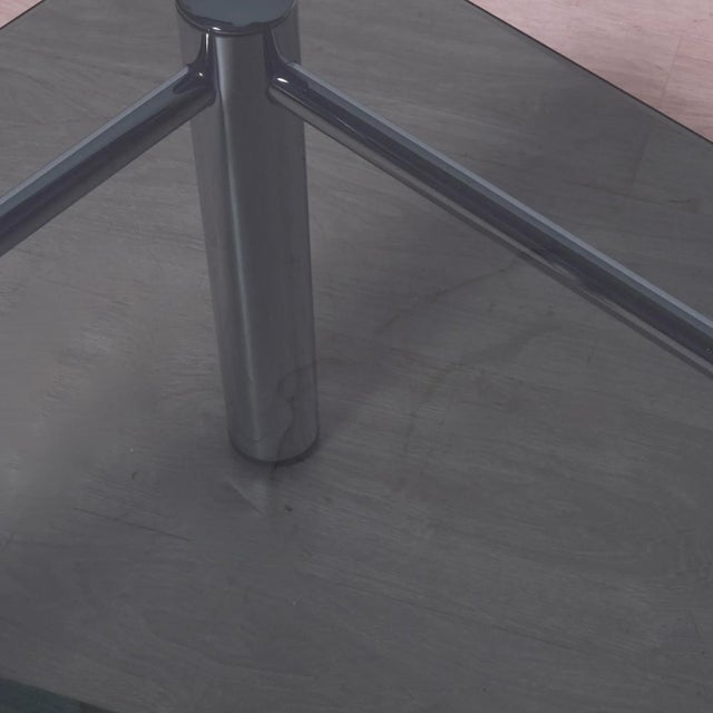 Chromed Metal and Smoked Glass Coffee Table, 1970s For Sale - Image 10 of 12