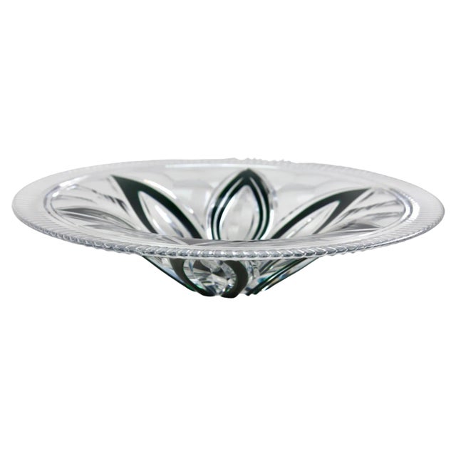Crystal Centerpiece Fruits Bowl Cut to Clear from Val Saint Lambert, 1950 For Sale