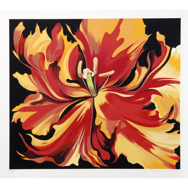 American Lowell Blair Nesbitt, Red and Yellow Parrot Tulips, Screenprint For Sale - Image 3 of 3