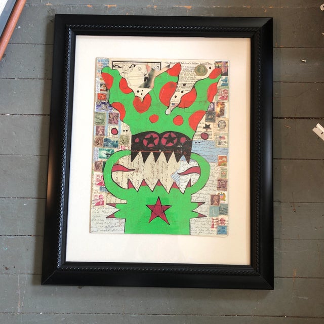 2010s Original Contemporary Wayne Cunningham Abstract Painting/Collage Framed For Sale - Image 5 of 5