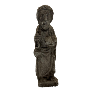 Early 19th Century Hand-Carved Stone Figure – European Primitive Sculpture