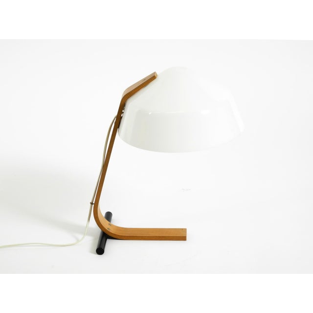 1960s Vintage Space Age Plywood Table Lamp with Plastic Shade from Temde Leuchten, 1960s For Sale - Image 5 of 18