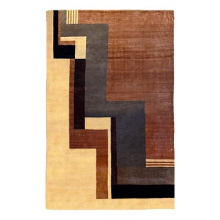 Hand-Knotted Silk Rug in the style of Ivan Da Silva Bruhns for Boccara, France, 2009 For Sale