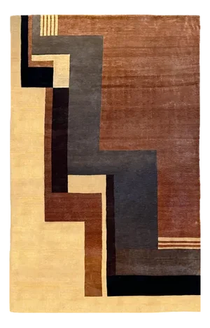 Hand-Knotted Silk Rug in the style of Ivan Da Silva Bruhns for Boccara, France, 2009