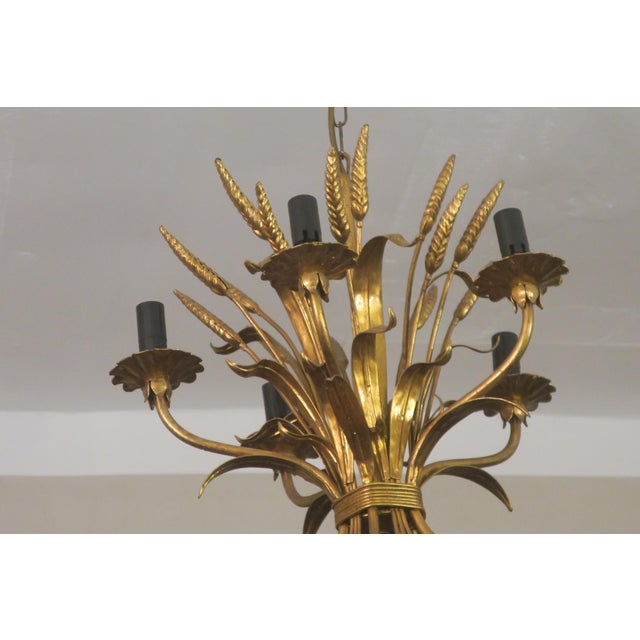 Mid-Century Modern Gold-Plated Tole Wheatsheaf Chandelier by Hans Kögl, 1960s For Sale - Image 3 of 13