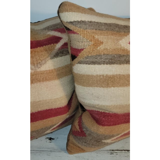 Early 20th Century Pair of Hand Woven Soft Wool Pillows- A Pair For Sale - Image 5 of 6