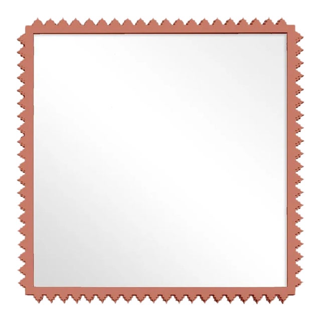 Fleur Home Carnival Muses Square Mirror in Red Earth, 24.5x24.5 For Sale