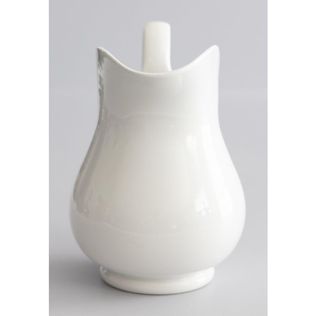 Antique Dutch White Ironstone Pitcher For Sale - Image 4 of 8