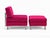 Postmodern Modern Slipper Lounge Chair With Ottoman in Magenta Velvet Upholstery – Late 20th Century For Sale - Image 3 of 9