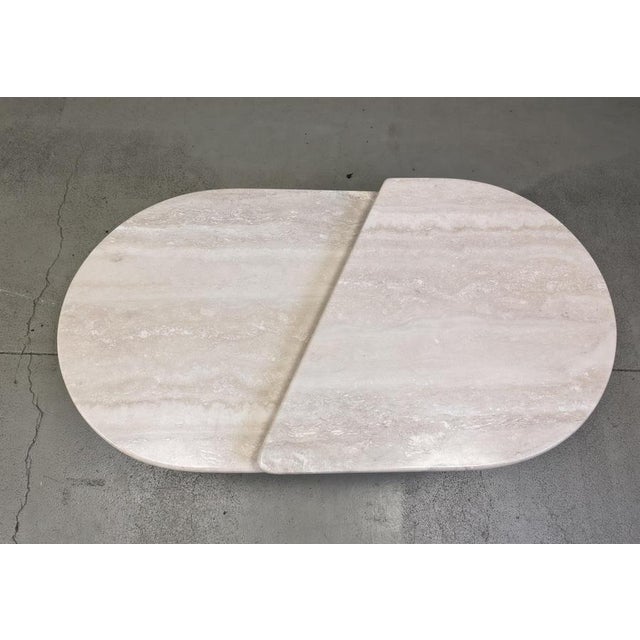 Pair of 1970s italian travertine stone coffee tables or side tables. The table can be a two level coffee table or be used...