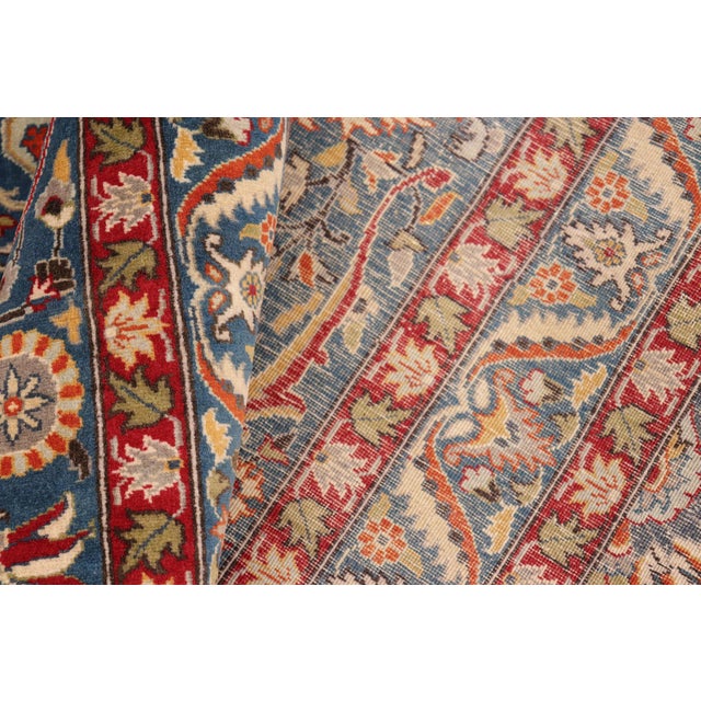 Textile Art Nouveau Pak-Persian Blue/Red Wool Rug - 10'0'' X 13'10'' For Sale - Image 7 of 8