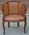 Baker Knapp Tubbs Provincial Style Caned Back Mahogany and Leather Upholstered Armchair Dimensions: 25.5" in width, 21" in...