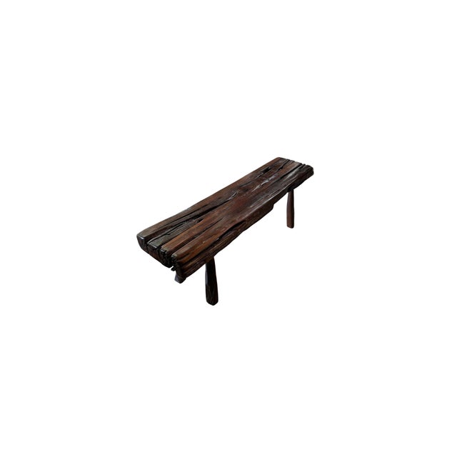 Brown Sculptural Ironwood Bench Wood Textures, Modern Organic For Sale - Image 8 of 9