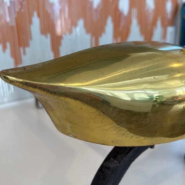 Pair of Vintage Brass Duck Andirons For Sale - Image 6 of 10