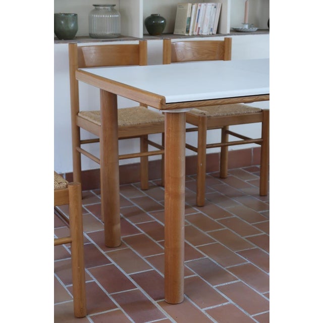 Habitat Extending Dining Table with Four Rush Seat Chairs, 1980s, Set of 5 For Sale - Image 6 of 18
