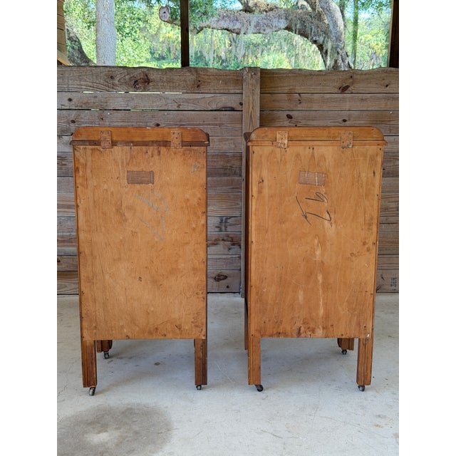 Pair Mid-Century Chattahoochee Furniture Co. Chests, Charleston Provenance on Casters For Sale - Image 4 of 12