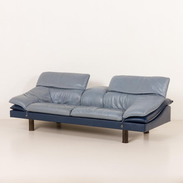 Postmodern Vintage Italian Space Age Leather Sofa from Poltrona Frau, 1980s For Sale - Image 3 of 18
