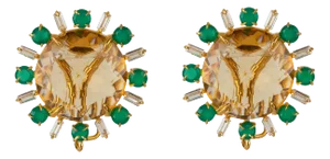 Elsa Studs, Yellow, Pierced