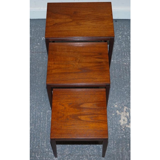Mid-Centry Danish Teak Nest of Three Tables, 1960s, Set of 3 For Sale - Image 10 of 12