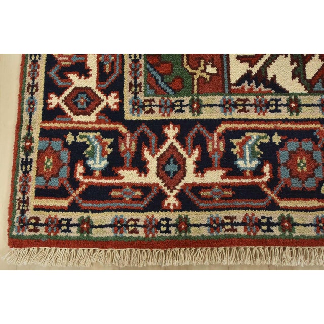 Serapi Rug 4’11” X 7’11” Red Wool Tribal Hand-Knotted Oriental Carpet For Sale - Image 10 of 12