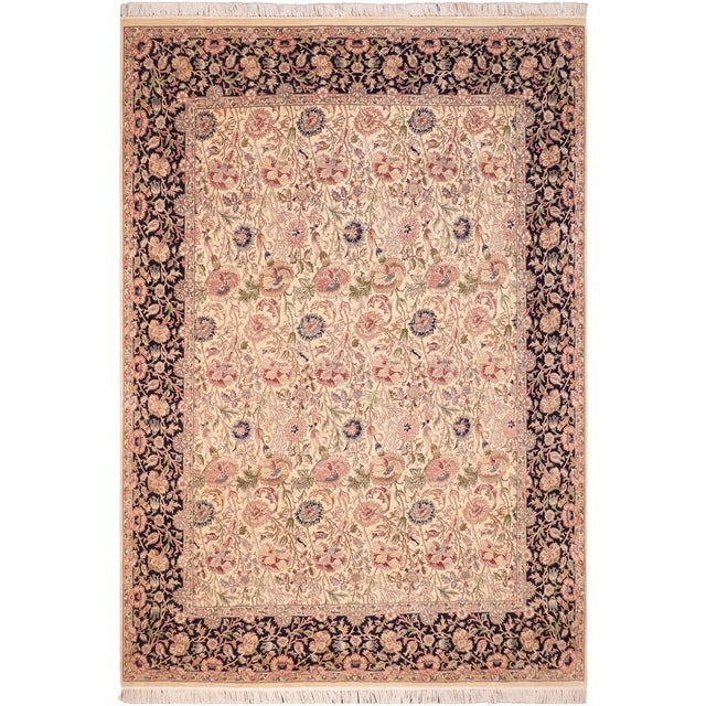 Shabby Chic Irfan Pak-Persian Beige/Blue Wool Rug - 8'1'' X 10'2'' For Sale - Image 9 of 9