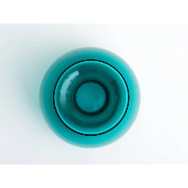 Mid-Century Modern Tall Italian Green Glass Bottle Vase For Sale - Image 3 of 6