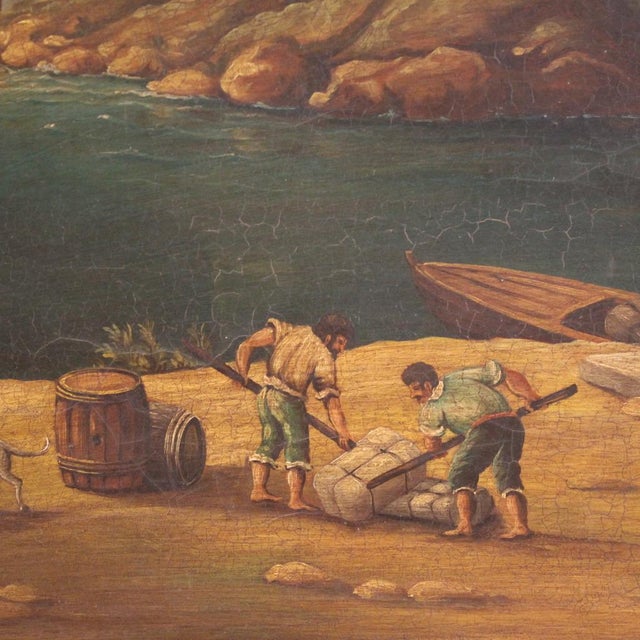 Italian Artist, Harbor View, 1950, Oil on Canvas, Framed For Sale - Image 3 of 16