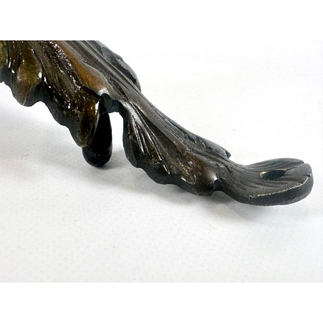 Large Antique Bronze Cherub Door Pull Handle For Sale - Image 10 of 18